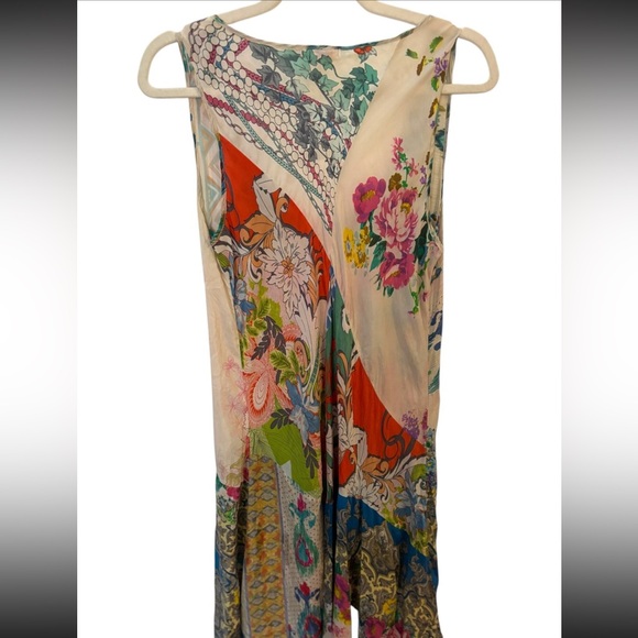 Johnny Was Silk Silvana Patchwork Garden Boho Maxi Dress Medium Luxe Floral - Picture 9 of 9